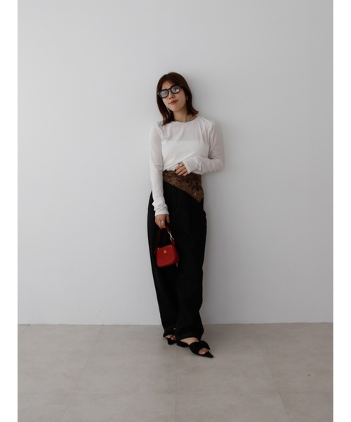 Katrin TOKYO(カトリーントーキョー)の「【JAPAN MADE】sheer velour tops(Tシャツ/カットソー・レディース・ネイビー/ピンク/ホワイト・XS/FREE)」の14枚目の写真