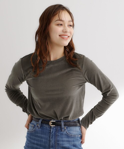 grove（グローブ）の「シアーカットベロアロンT（Tシャツ/カットソー・レディース・オフホワイト/チャコールグレー・01/02/03/04/05）」の16枚目の写真