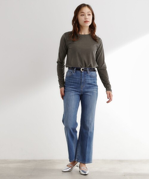 grove（グローブ）の「シアーカットベロアロンT（Tシャツ/カットソー・レディース・オフホワイト/チャコールグレー・01/02/03/04/05）」の7枚目の写真
