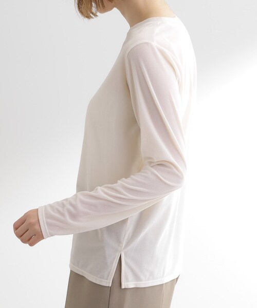 grove（グローブ）の「シアーカットベロアロンT（Tシャツ/カットソー・レディース・オフホワイト/チャコールグレー・01/02/03/04/05）」の13枚目の写真