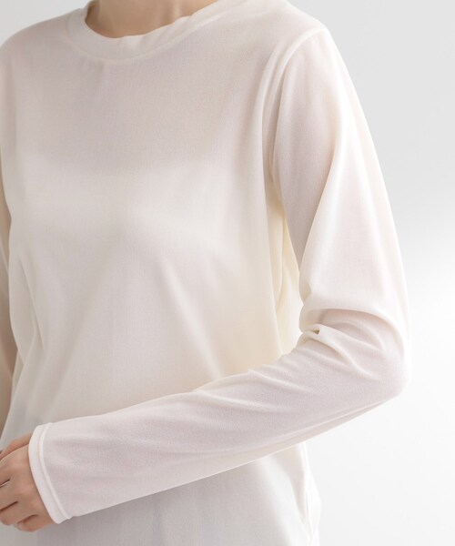 grove（グローブ）の「シアーカットベロアロンT（Tシャツ/カットソー・レディース・オフホワイト/チャコールグレー・01/02/03/04/05）」の15枚目の写真