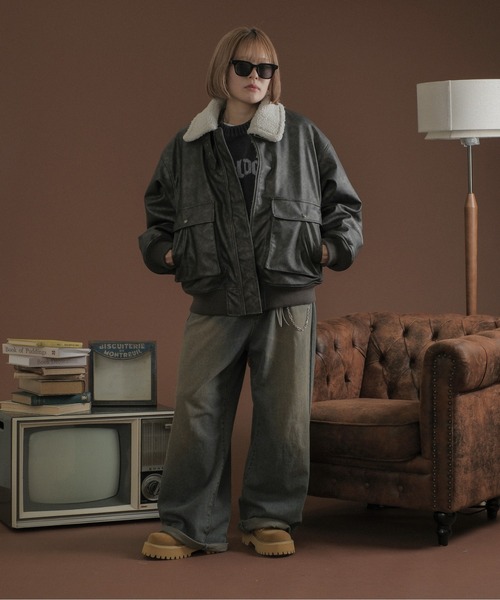 セール】裏ボア合皮ブルゾン（その他アウター）｜sedacle