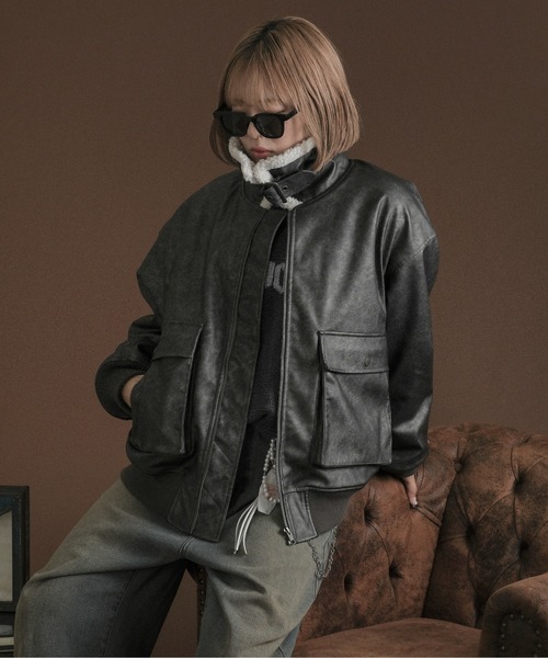 裏ボア合皮ブルゾン（その他アウター）｜sedacle（セダクル）の