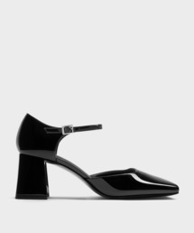 CHARLES & KEITH | Patricia パトリシア パテントスクエアトゥドルセイアンクルストラップパンプス(パンプス)