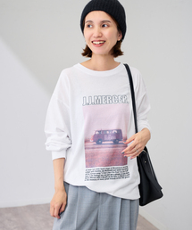 FRAMe WORK ロングTシャツ セール】【haru×FRAMeWORK】ロゴロンT（Tシャツ/カットソー