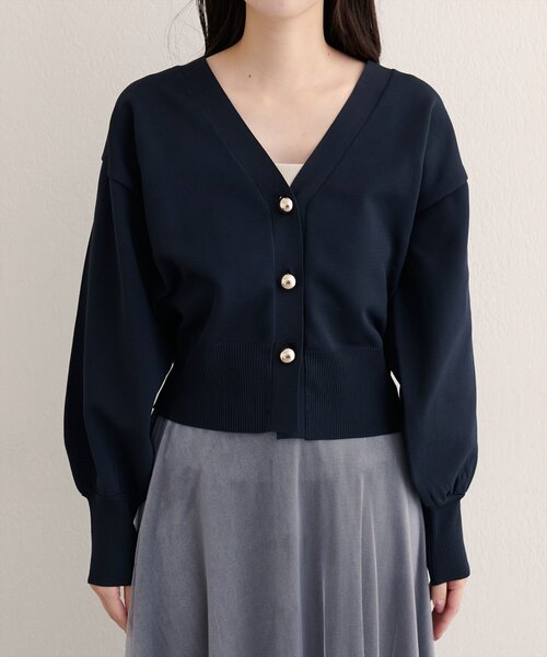 natural couture(ナチュラルクチュール)の「【WEB限定】コロンボタンVネックカーデ(カーディガン/ボレロ・レディース・ブラウン/ネイビー/アイボリー/ブルー・FREE)」の19枚目の写真