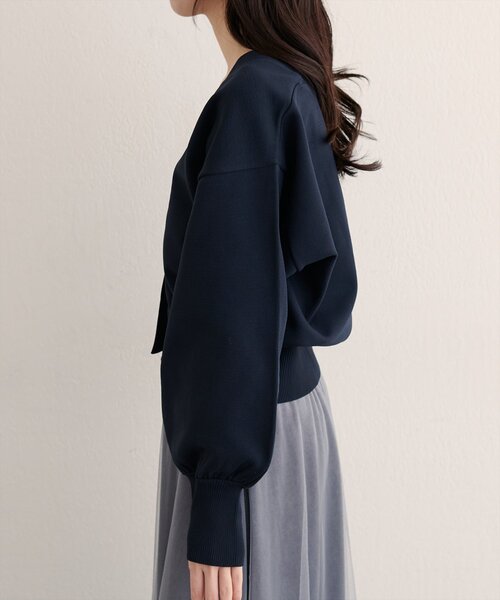 natural couture(ナチュラルクチュール)の「【WEB限定】コロンボタンVネックカーデ(カーディガン/ボレロ・レディース・ブラウン/ネイビー/アイボリー/ブルー・FREE)」の20枚目の写真