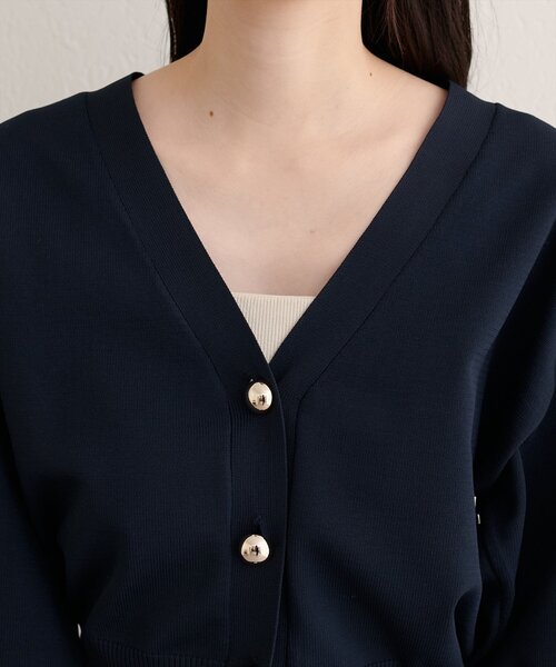 natural couture(ナチュラルクチュール)の「【WEB限定】コロンボタンVネックカーデ(カーディガン/ボレロ・レディース・ブラウン/ネイビー/アイボリー/ブルー・FREE)」の22枚目の写真