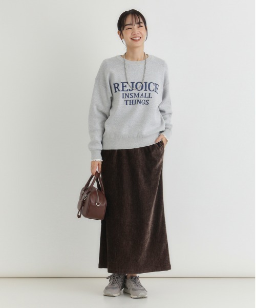 Right-on（ライトオン）の「【HONEYSUCKLE ROSE】シェニールスカート(ウエストゴム・ストレッチ・秋カラー・体型を拾いにくい・親子でお揃い）（スカート・レディース・ダークグレー/ブラウン/オフホワイト・M/S/L）」の16枚目の写真