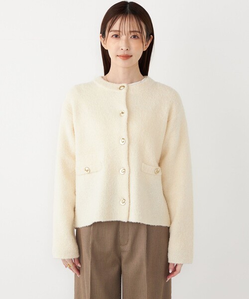SHIPS Colors:〈手洗い可能〉ブークレ ニット ジャケット