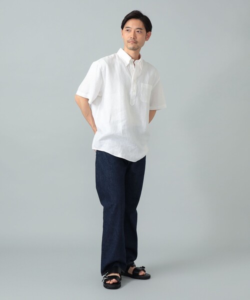 BROOKS BROTHERS（ブルックスブラザーズ）の「【別注】Brooks Brothers / リネン ショートスリーブ プルオーバー ボタンダウン シャツ（シャツ/ブラウス・メンズ・ベージュ/ブラック系その他4/ホワイト・MEDIUM/LARGE/SMALL）」の7枚目の写真