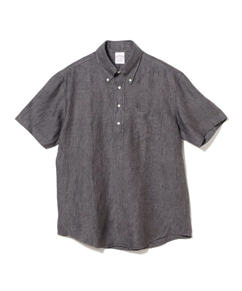 BROOKS BROTHERS（ブルックスブラザーズ）の「【別注】Brooks Brothers / リネン ショートスリーブ プルオーバー ボタンダウン シャツ（シャツ/ブラウス・メンズ・ベージュ/ブラック系その他4/ホワイト・MEDIUM/LARGE/SMALL）」の8枚目の写真