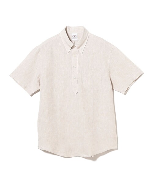 BROOKS BROTHERS（ブルックスブラザーズ）の「【別注】Brooks Brothers / リネン ショートスリーブ プルオーバー ボタンダウン シャツ（シャツ/ブラウス・メンズ・ベージュ/ブラック系その他4/ホワイト・MEDIUM/LARGE/SMALL）」の12枚目の写真