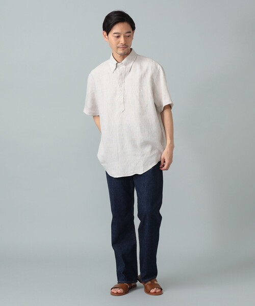 BROOKS BROTHERS（ブルックスブラザーズ）の「【別注】Brooks Brothers / リネン ショートスリーブ プルオーバー ボタンダウン シャツ（シャツ/ブラウス・メンズ・ベージュ/ブラック系その他4/ホワイト・MEDIUM/LARGE/SMALL）」の18枚目の写真