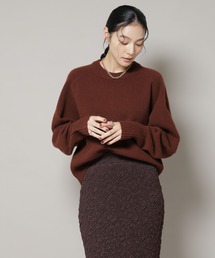 AQUAウールカシミヤクルーネックニットプルオーバー