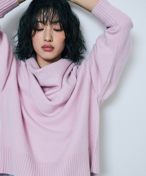 AQUAウールカシミヤクルーネックニットプルオーバー（ニット/セーター