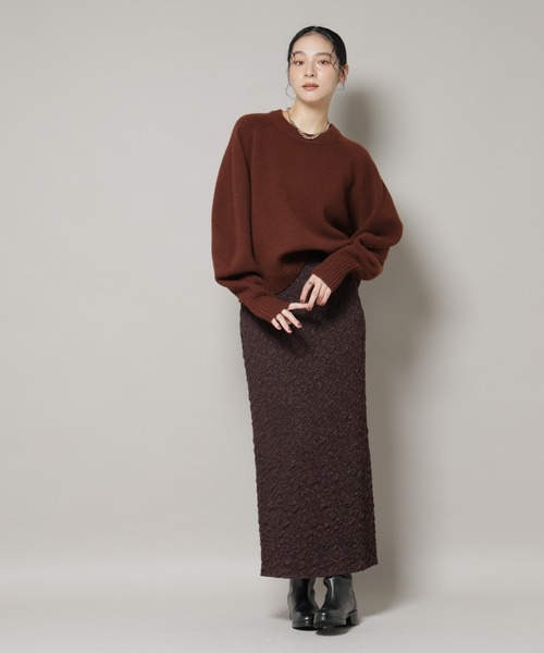 NANO universe（ナノユニバース）の「AQUAウールカシミヤクルーネックニットプルオーバー（ニット/セーター・レディース・ピンク/ブラウン/オフホワイト/グレー・FREE）」の11枚目の写真