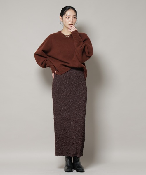 NANO universe（ナノユニバース）の「AQUAウールカシミヤクルーネックニットプルオーバー（ニット/セーター・レディース・ピンク/ブラウン/オフホワイト/グレー・FREE）」の12枚目の写真