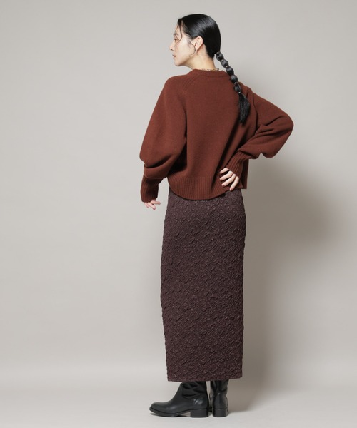 NANO universe（ナノユニバース）の「AQUAウールカシミヤクルーネックニットプルオーバー（ニット/セーター・レディース・ピンク/ブラウン/オフホワイト/グレー・FREE）」の14枚目の写真
