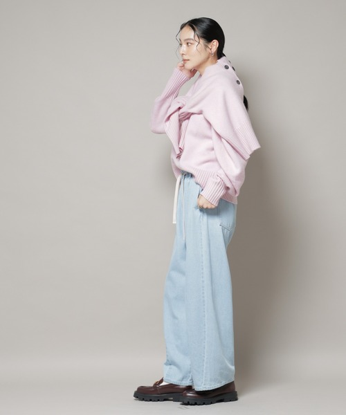 セール】AQUAウールカシミヤクルーネックニットプルオーバー（ニット