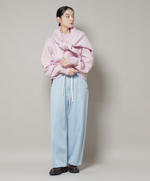 NANO universe（ナノユニバース）の「AQUAウールカシミヤクルーネックニットプルオーバー（ニット/セーター・レディース・ピンク/ブラウン/オフホワイト/グレー・FREE）」の20枚目の写真