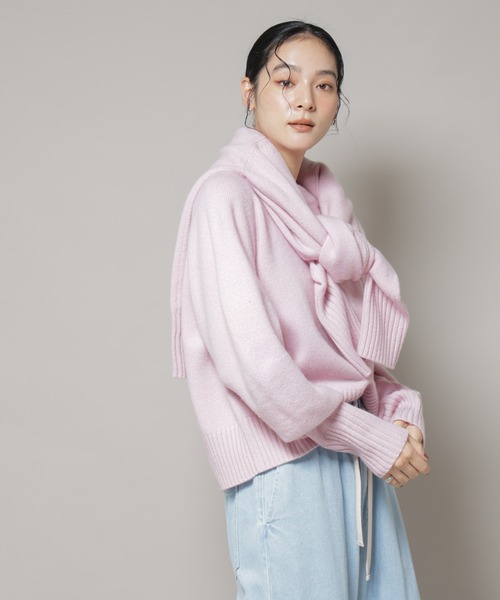 NANO universe（ナノユニバース）の「AQUAウールカシミヤクルーネックニットプルオーバー（ニット/セーター・レディース・ピンク/ブラウン/オフホワイト/グレー・FREE）」の18枚目の写真