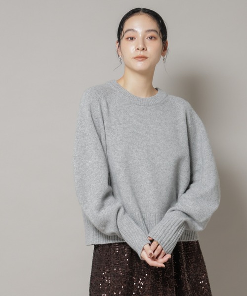 セール】AQUAウールカシミヤクルーネックニットプルオーバー(ニット セール】AQUAウールカシミヤクルーネックニットプルオーバー(ニット