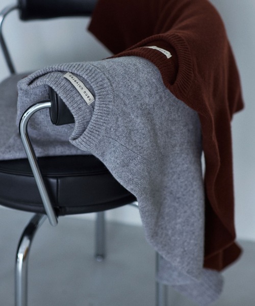 NANO universe（ナノユニバース）の「AQUAウールカシミヤクルーネックニットプルオーバー（ニット/セーター・レディース・ピンク/ブラウン/オフホワイト/グレー・FREE）」の6枚目の写真