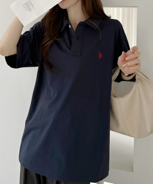 U.S. POLO ASSN.(ユーエスポロアッスン)の「【U.S. POLO ASSN.】接触冷感 天竺 ポロシャツ(ポロシャツ・レディース・ブラック/オフホワイト/ネイビー・FREE)」の13枚目の写真