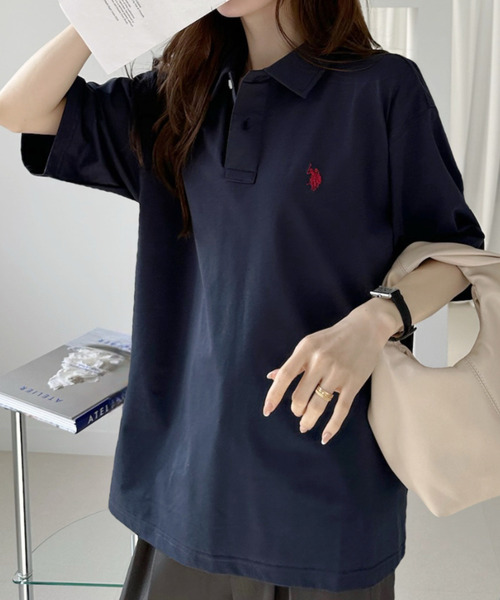 U.S. POLO ASSN.(ユーエスポロアッスン)の「【U.S. POLO ASSN.】接触冷感 天竺 ポロシャツ(ポロシャツ・レディース・ブラック/オフホワイト/ネイビー・FREE)」の17枚目の写真