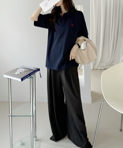 U.S. POLO ASSN.(ユーエスポロアッスン)の「【U.S. POLO ASSN.】接触冷感 天竺 ポロシャツ(ポロシャツ・レディース・ブラック/オフホワイト/ネイビー・FREE)」の18枚目の写真