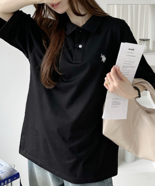U.S. POLO ASSN.(ユーエスポロアッスン)の「【U.S. POLO ASSN.】接触冷感 天竺 ポロシャツ(ポロシャツ・レディース・ブラック/オフホワイト/ネイビー・FREE)」の19枚目の写真