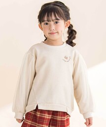 Noeil aime BeBe（ノイユエイムベベ）の「ラメ裏毛チュール袖トレーナー（スウェット）」