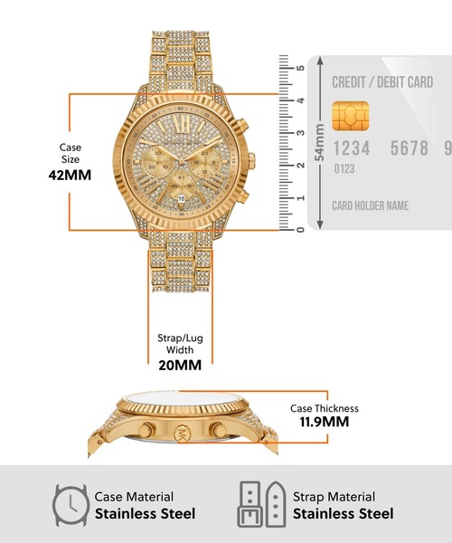 MICHAEL KORS(マイケルコース)の「マイケル・コース 腕時計 レディース アナログ ステンレス MK4971(アナログ腕時計・レディース・ゴールド・FREE)」の5枚目の写真