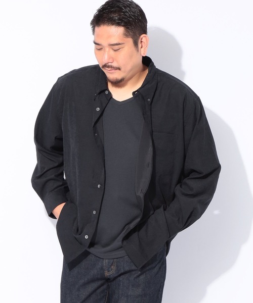 SAKAZEN(サカゼン)の「2点セット シャツ Tシャツ メンズ 大きいサイズ TNピーチ 長袖 シャツ & 無地Vネック 半袖Tシャツ アンサンブル ルイシャブロン(アンサンブル・メンズ・ブラック/ブラウン/ブルー・3L/4L/5L)」の8枚目の写真