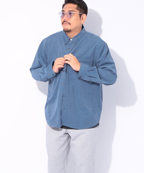 SAKAZEN(サカゼン)の「2点セット シャツ Tシャツ メンズ 大きいサイズ TNピーチ 長袖 シャツ & 無地Vネック 半袖Tシャツ アンサンブル ルイシャブロン(アンサンブル・メンズ・ブラック/ブラウン/ブルー・3L/4L/5L)」の14枚目の写真