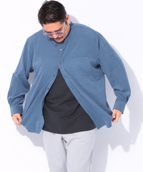 SAKAZEN(サカゼン)の「2点セット シャツ Tシャツ メンズ 大きいサイズ TNピーチ 長袖 シャツ & 無地Vネック 半袖Tシャツ アンサンブル ルイシャブロン(アンサンブル・メンズ・ブラック/ブラウン/ブルー・3L/4L/5L)」の18枚目の写真