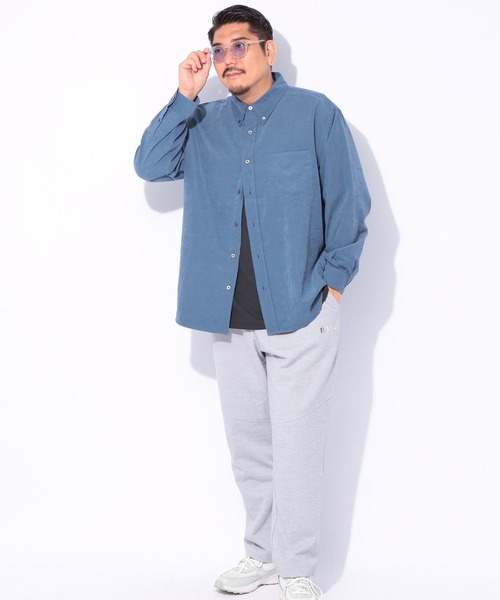 SAKAZEN(サカゼン)の「2点セット シャツ Tシャツ メンズ 大きいサイズ TNピーチ 長袖 シャツ & 無地Vネック 半袖Tシャツ アンサンブル ルイシャブロン(アンサンブル・メンズ・ブラック/ブラウン/ブルー・3L/4L/5L)」の21枚目の写真