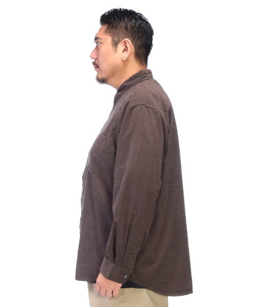 SAKAZEN(サカゼン)の「2点セット シャツ Tシャツ メンズ 大きいサイズ TNピーチ 長袖 シャツ & 無地Vネック 半袖Tシャツ アンサンブル ルイシャブロン(アンサンブル・メンズ・ブラック/ブラウン/ブルー・3L/4L/5L)」の22枚目の写真