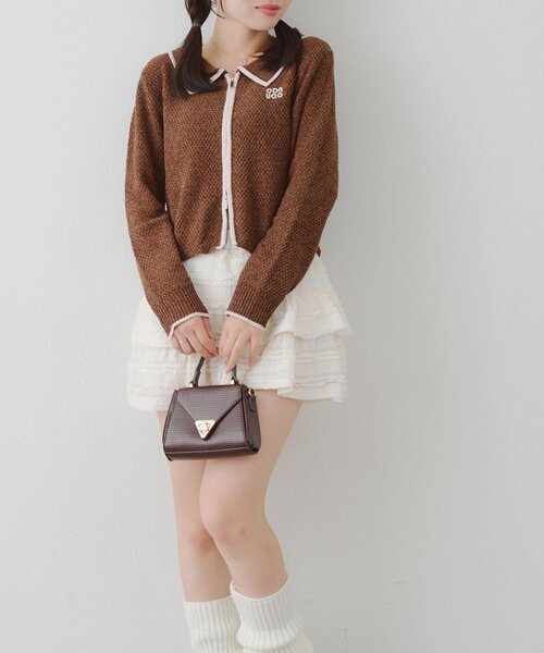 ベロアカーディガン　ベロアスカート　2点 TRIANGLE PALETTE カーディガン ベロアカーディガン レディース