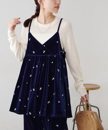 DISCOAT(ディスコート)のベロア刺繍カシュクールキャミチュニック(チュニック)