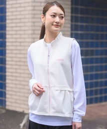 K-SWISS（ケースイス）の「【K-SWISS/ケースイス】ブリスター裾ギャザーベスト/レディース ノースリーブ ジップアップ スポーツベスト 吸汗速乾 UVカット ストレッチ（ベスト・メンズ）」