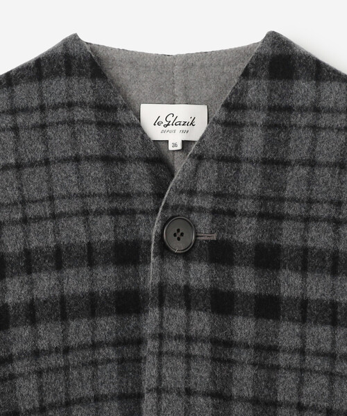 LE GLAZIK | ウールリバー ジャケット WOMEN（ノーカラージャケット