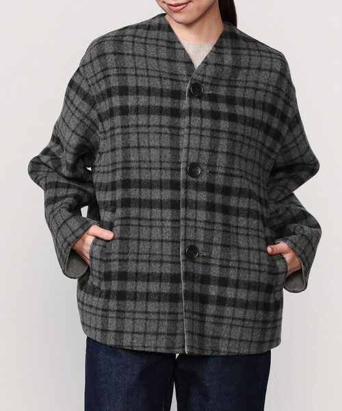 LE GLAZIK | ウールリバー ジャケット WOMEN（ノーカラージャケット