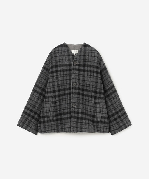 LE GLAZIK（ルグラジック）の「LE GLAZIK | ウールリバー ジャケット WOMEN（ノーカラージャケット・レディース・ブルー系その他5/グレー系その他/ベージュ系その他・36）」の4枚目の写真