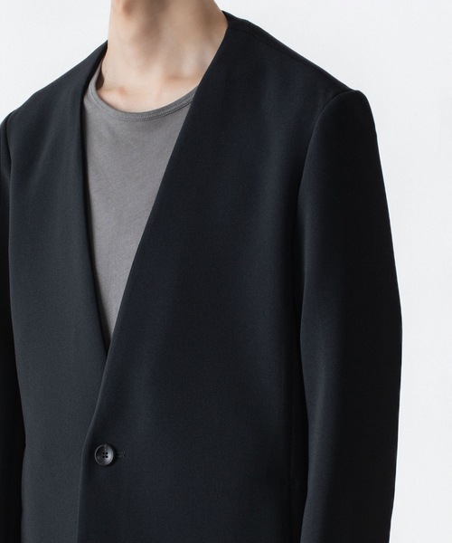 ATTACHMENT(アタッチメント)の「PE ストレッチ ダブルクロス カラーレス JKT / PE STRETCH DOUBLE CLOTH COLLARLESS JKT(ノーカラージャケット・メンズ・ライトグレー/ブラック/ダークブラウン・2)」の18枚目の写真