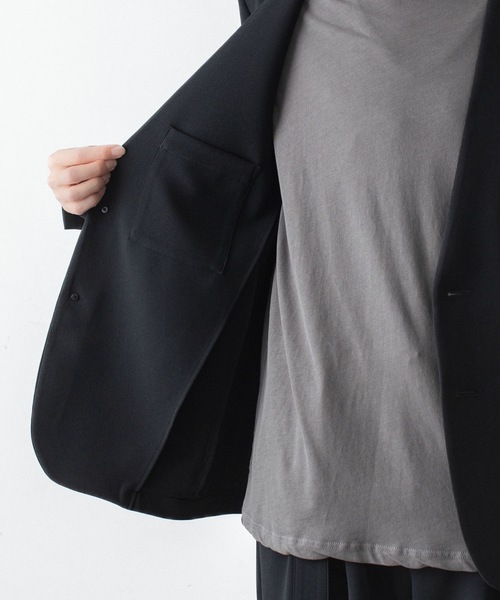 ATTACHMENT(アタッチメント)の「PE ストレッチ ダブルクロス カラーレス JKT / PE STRETCH DOUBLE CLOTH COLLARLESS JKT(ノーカラージャケット・メンズ・ライトグレー/ブラック/ダークブラウン・2)」の20枚目の写真