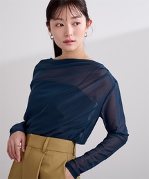 2wayシアードレープカットソー