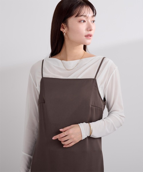 UR'S（ユアーズ）の「2wayシアードレープカットソー（Tシャツ/カットソー・レディース・ホワイト/ブラック/ネイビー/ミント/チャコール・L/M/S）」の6枚目の写真