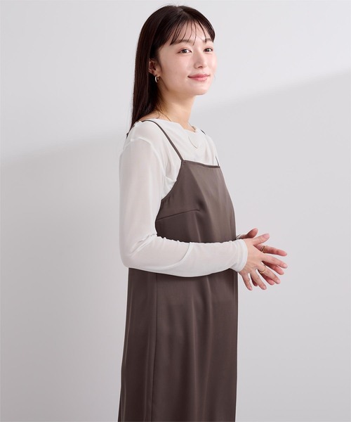 UR'S（ユアーズ）の「2wayシアードレープカットソー（Tシャツ/カットソー・レディース・ホワイト/ブラック/ネイビー/ミント/チャコール・L/M/S）」の8枚目の写真